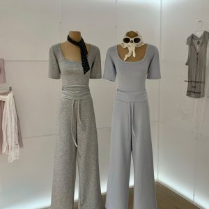 Scoop Neck Wide Leg Co-ord Set