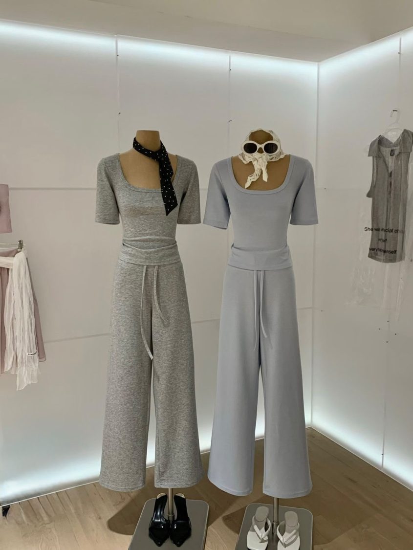 Scoop Neck Wide Leg Co-ord Set