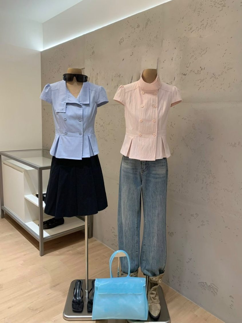 Double Breasted Peplum Top